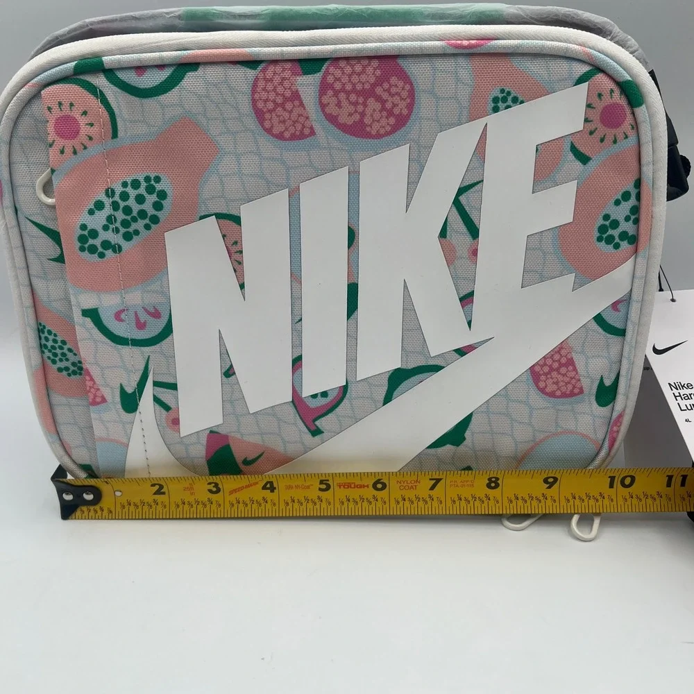 NWT Nike Hard Shell Lunch Box Sail Stadium Green Fruit Print back 2 school